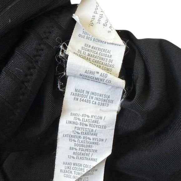 Aerie Black Padded One Piece Swimsuit Women's Swimwear Size Medium | 40-10 - Picture 3 of 5